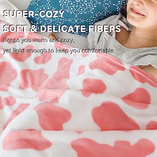 Image of Soft Throw Blanket for Toddler Girls, Small Pink Fleece Baby Blankets for Nursery Crib Stroller, Pink Birthday Gifts for Kids Girls, Home Room Decor, 40x50inches