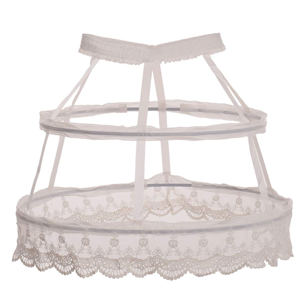 Graceart Women's E-White Vintage Petticoat Underskirt Nylon Lace Crinoline (03)(Size: One Size)