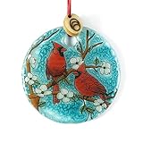 Bolla Glass Art - Christmas Birds Collection Flat Ornament (Cardinal, 2.5Lx0.2Wx2.5H inches)