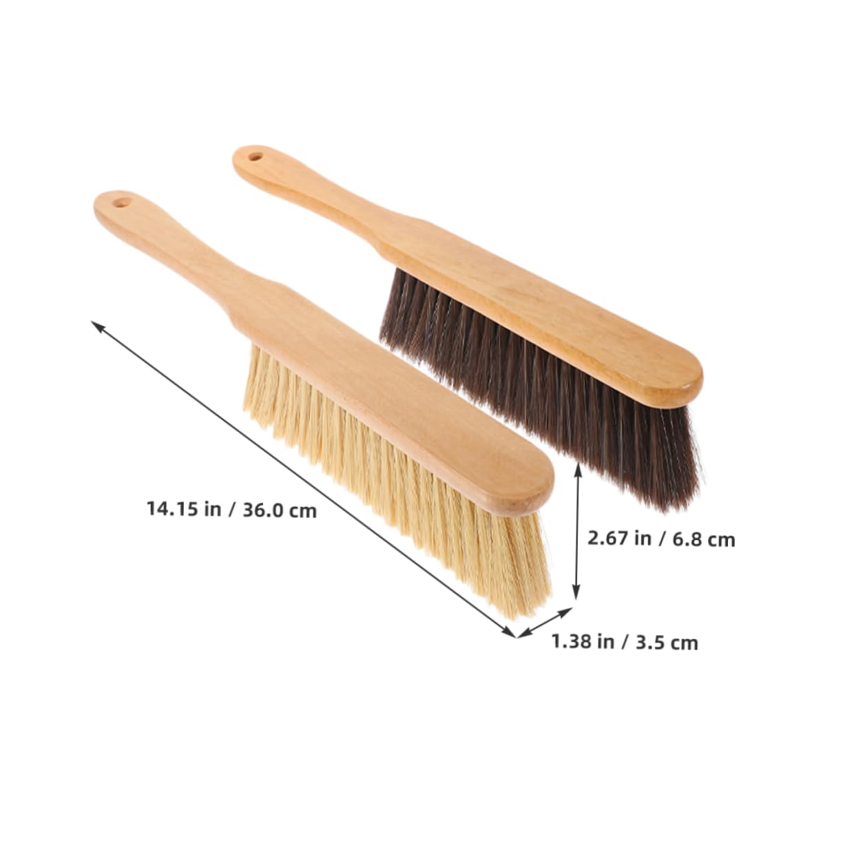 BESTYASH 4Pcs Long Handle Wooden Dust Brush for Gentle Cleaning of Beds Sofas and Floors Versatile Hand Broom with Soft Bristles for High Furniture and Hard to Reach Areas