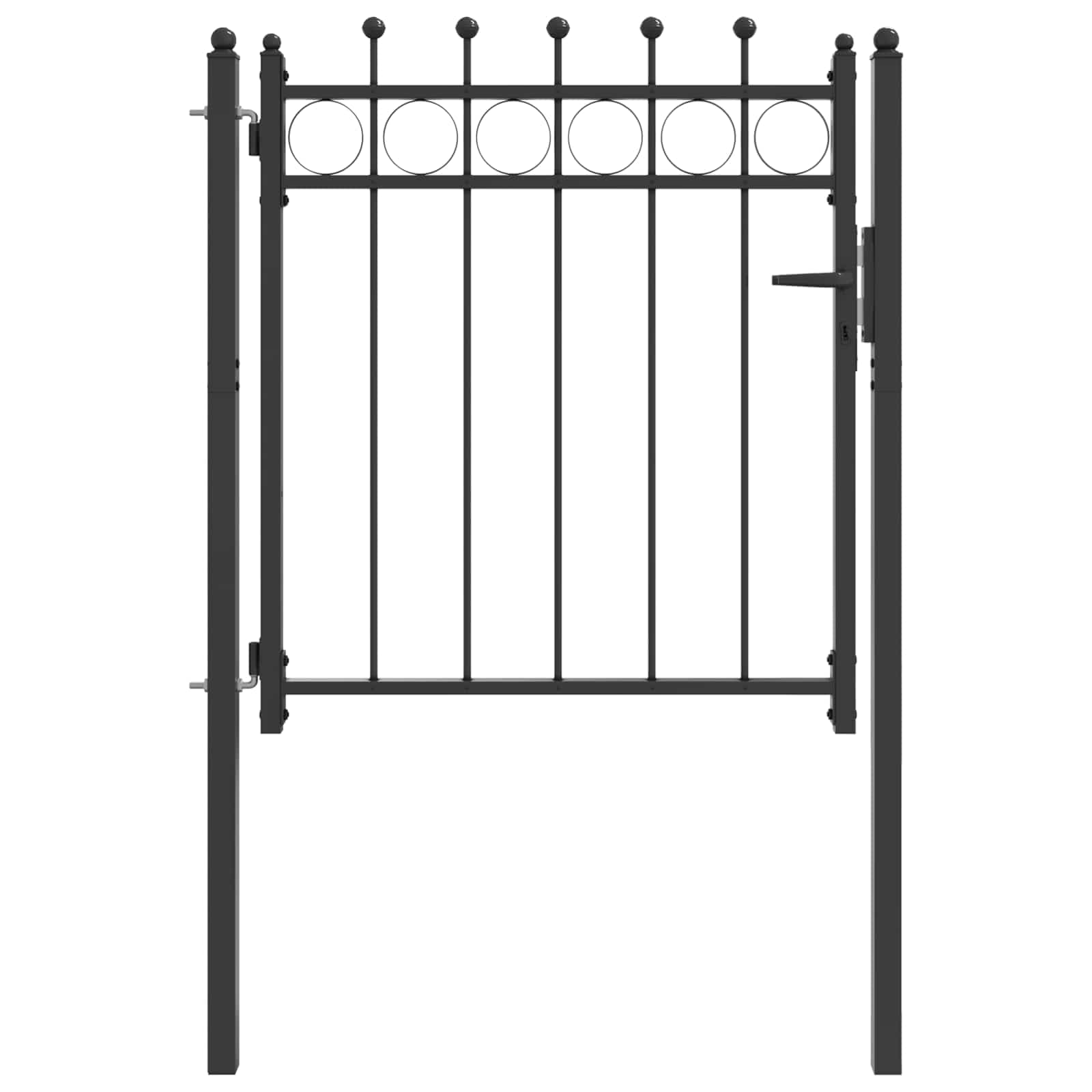 vidaXL Cancello per recinzione HORST 100 x 100 cm Metallo Nero, Cancello moderno, sicuro per entrata, barriera esterna per vialetti, accesso giardino, protezione recinto, metallo