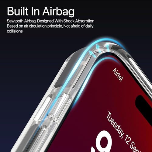 Image of Vaku Luxos Vortex MagPro Back Cover for iPhone 14 with Magnetic Alloy Ring Metal Kickstand Scratch Resistant Slim Thin Non Yellowing Military-Grade Protection Cover - White