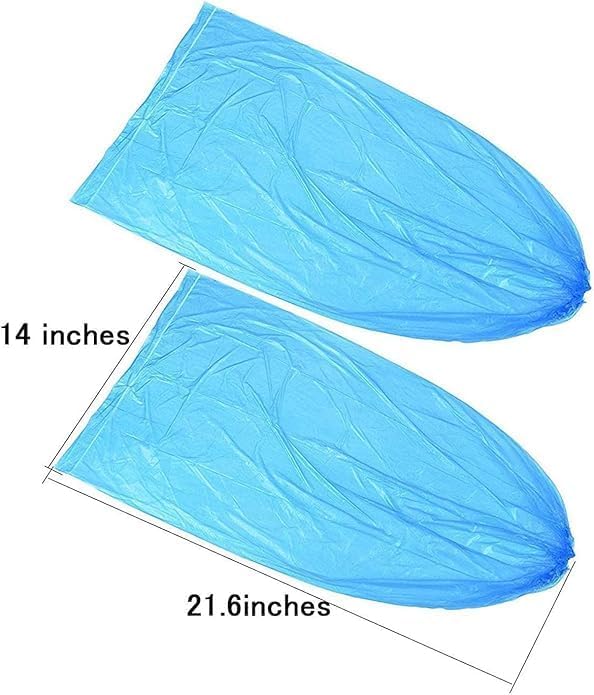 IwIeIaIrI Disposable Shoe Covers 60 Pack (30 Pairs) Blue Rain Shoes and Boots Cover Plastic Long Shoe Cover Clear Waterproof Anti-Slip Overshoe for Women Men Water Boots Cover Rainy Day Use Cover image 5