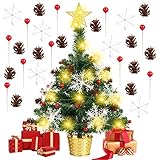 【Fácil instalación y Arbol de navidad Plegable】Solo necesita estirar las ramas de pino, envolver la cuerda de luz alrededor del árbol y colocar el lazo en la copa del árbol, luego colgar los adornos, levantarse del árbol y colocar la Navidad para decorar el lugar. También puedes pedir a tu familia, amigos e hijos que se sumen al montaje y decoración de este árbol de Navidad.
