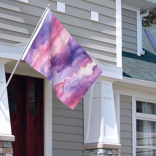Drapeau pour extérieur 1,2x1,8 m aquarelle violette résistant toutes saisons