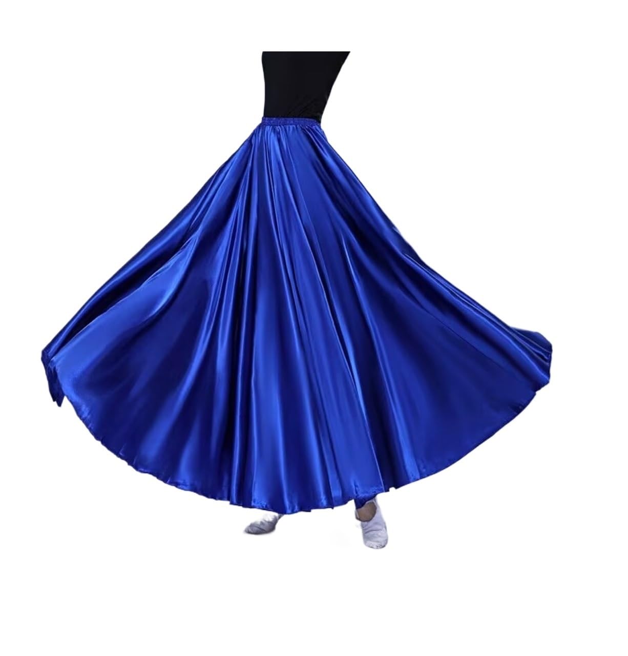 Gonna Lunga per Danza del Ventre, 1 Pezzo, Gonna per Danza del Ventre per Bambini, in Raso, con Apertura a 360 Gradi (Colore 3, Altezza 110 cm)