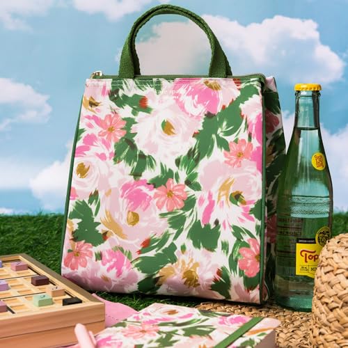 Image of kate spade new york Portable Soft Cooler Lunch Bag, Thermal Tote with Insulated Interior Lining and Storage Pocket, Lunch Tote for Women (Hidden Garden)