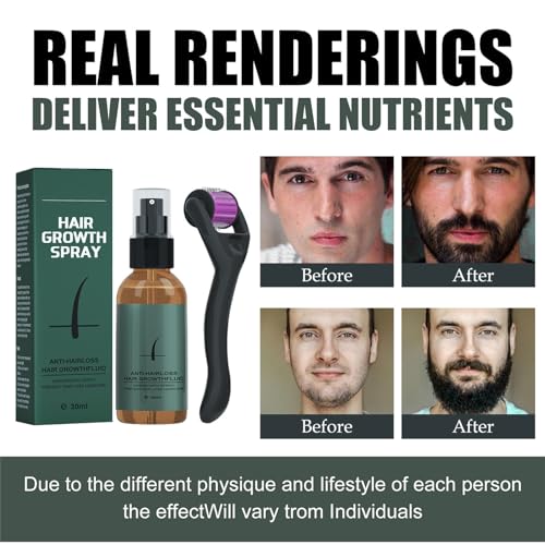 Mikabila Beard Growth Kit, 2pcs, Serum & Stimulate Roller, 0.5mm Derma Roller, Facilitates New & Old Hair Growth - Image 3