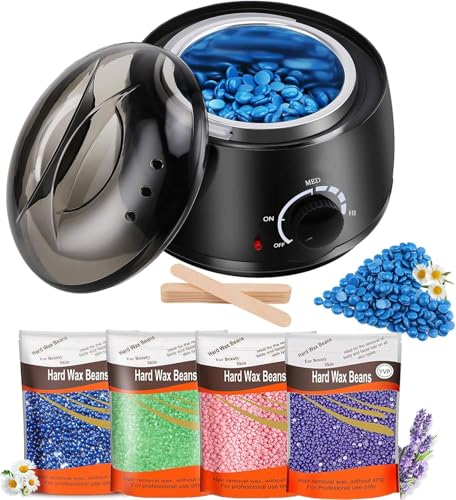 AISky 2024 Waxing Kit for Women Waxing Kit for Brazilian Wax Wax pot Heater with Wax Beans Wax warmer for Sensitive Skin Hair Removal Easy to Use Wax Melt Warmer.AU Plug (Black)