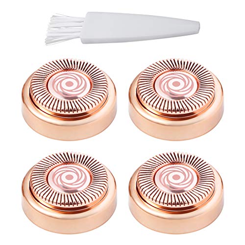 YaRui 4PCS Facial Hair Remover Replacement Heads,18K Rose Gold-Plated Blade Head Cover Fit all Hair Remover Best Finishing