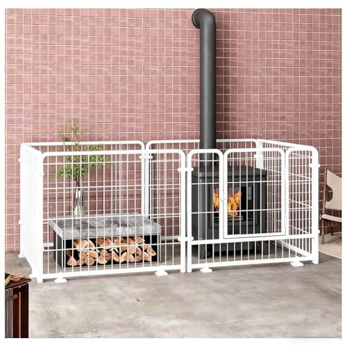 Protector de valla de metal con puerta de seguridad ajustable de 4 y 6 paneles 6