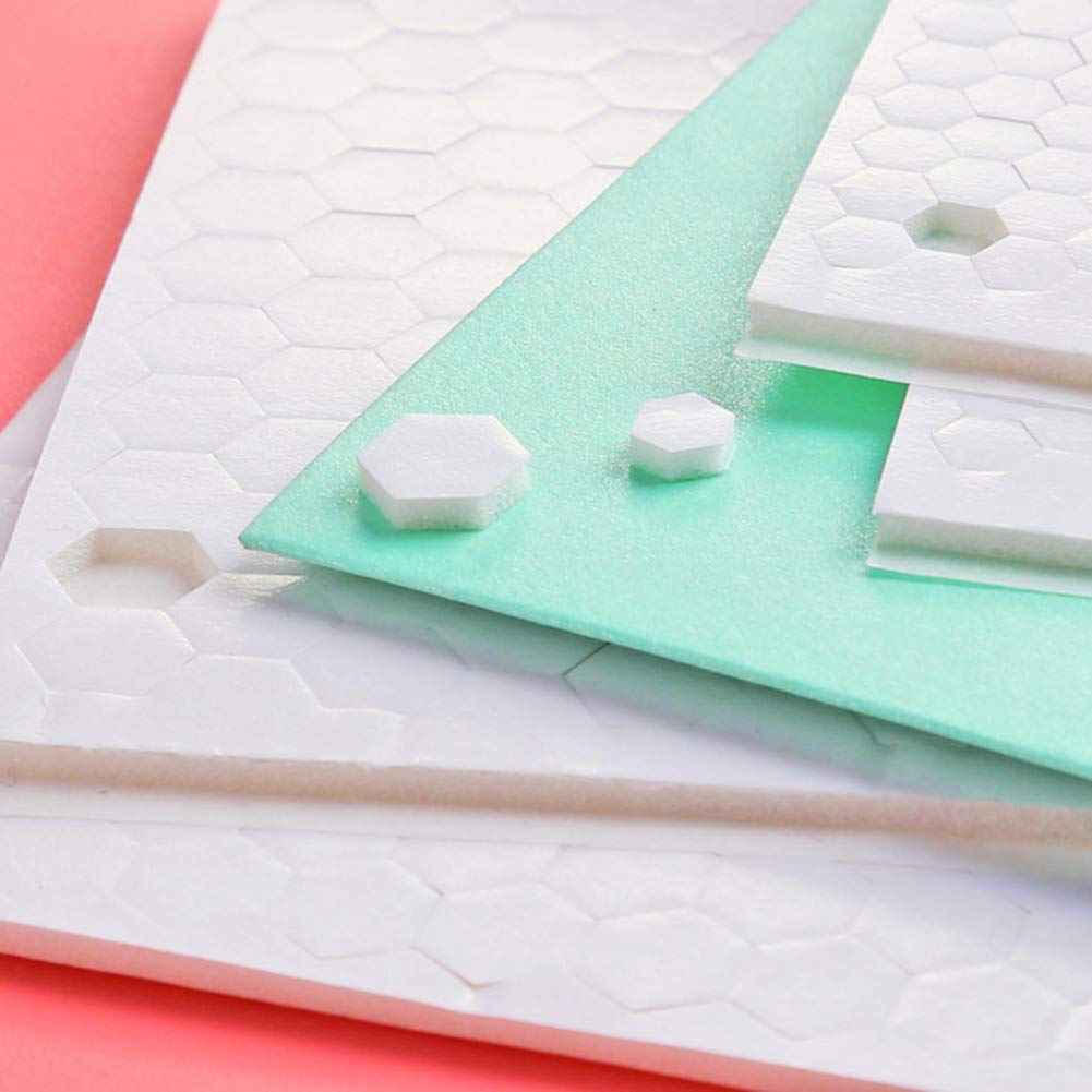 CYFUN DESIGN Puntos adhesivos de espuma 3D de doble cara para añadir profundidad y dimensión a proyectos de manualidades. Ideal para usar en la barra de tarjetas y papel sin ácidos, fijación