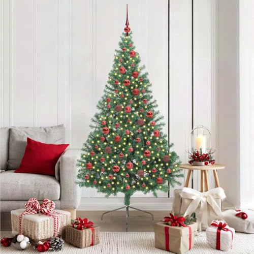 Árbol de Navidad artificial preiluminado de 180 cm con luces LED para hogar y jardín 2
