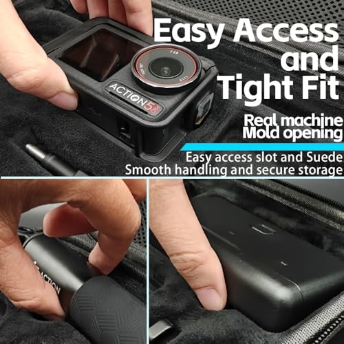 Image of ADOFYS Carrying Case for DJI OSMO Action 3 /Action 4 /5Pro Camera, Hard Shell Bag Storage Bag with Shoulder Strap Travel Case for DJI OSMO Action 3 /4 /5pro Camera(Only Carrying Case)