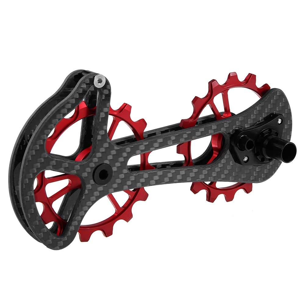 Decdeal 16T Bicycle Bike Ceramic Bearing Jockey Pulley Wheel Set Carbon Fiber CNC Rear Derailleurs Guide Replacement for Shimano 6800/6870/4600/9000/9070 Ultegra/DURA ACE