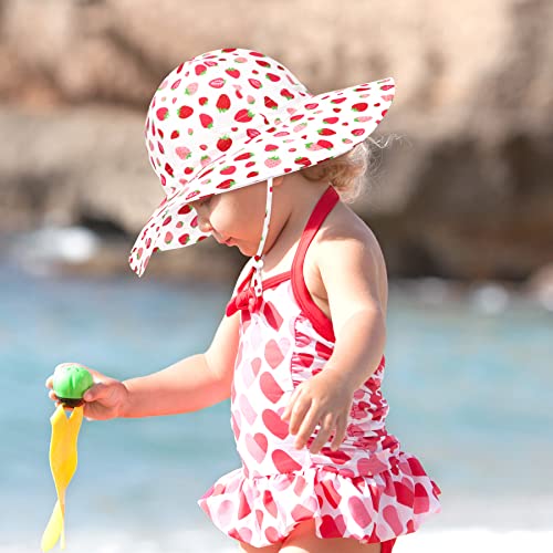 Baby Sun Hats 0-6 Months Baby Hat Infant Sun Hat Baby Bucket Hats 0-6 Months Baby Girl Hats Newborn Sun Hat Infant Hat Strawberry #TOP2