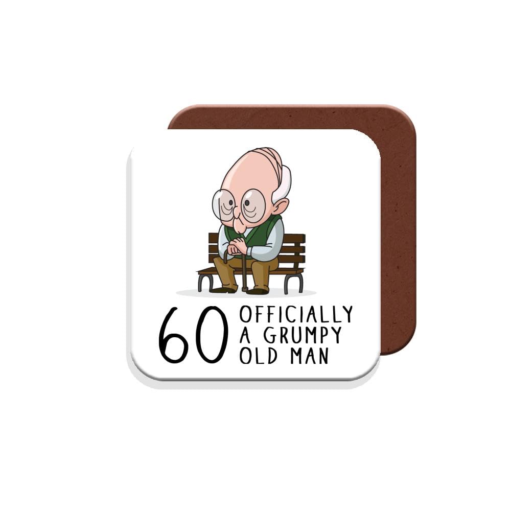 Muggz Coaster 60Th Birthday Gift For Grumpy Old Man - Giftset - Made By In The Uk