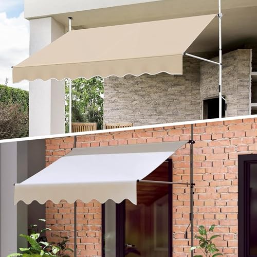 Toldo retráctil manual de poliéster impermeable y protección UV 6