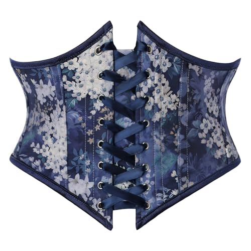 Image of Scarlet Darkness Corset Belt for Women Floral Lace Up Boned Underbust Corset Waist Belts