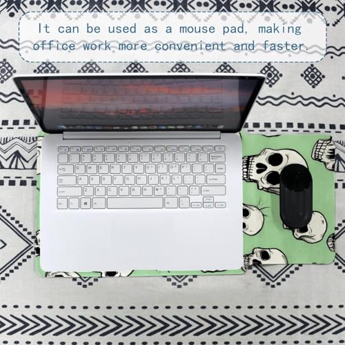 Funda para portátil de 35.1 x 25.9 cm con protección acolchada y calaveras verdes 5