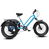 [Flexible Control]- Front and rear dual disc brakes with sturdy aluminum brake handle ensure stable speed and direction control, even when carrying heavy loads. Drive with confidence and stability, especially when going downhill. [7 Speeds & Wide Tir...