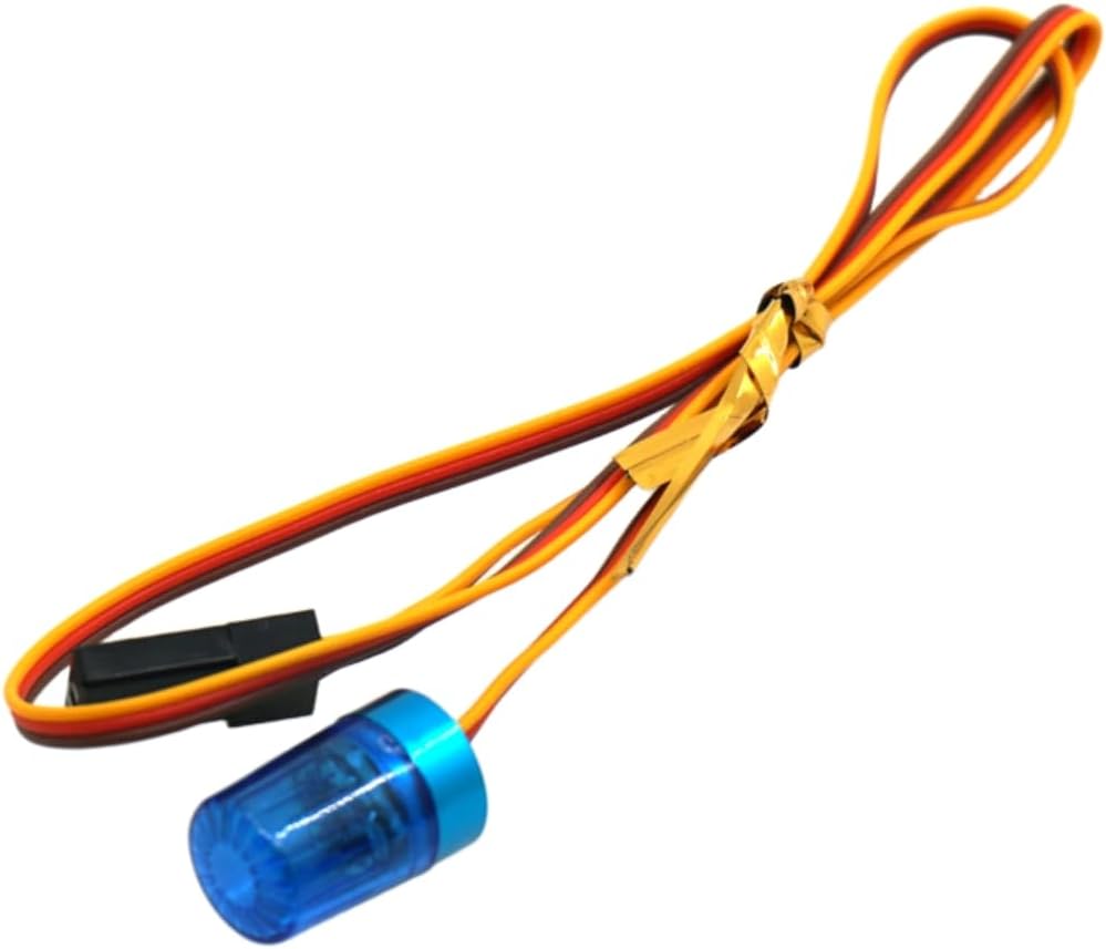 2PCS MORFUM Multi-Function RC Car Police LED Flash Light Alarm Lamp Flashing Rotating 5 Modes Flashing Light 13mmx18mm Lamp Decoration Compatible with 1/10 Scale TRX4 SCX10 RC Crawler Car (Blue)