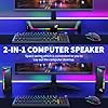 Computer Speakers, 2 in 1 PC Speaker, Gaming Speakers for PC Computer Laptop Desktop Monitor, RGB Speakers with Touch Sensitive Lighting, USB Powered 3.5mm Aux（Package Only Two Speaker, No Soundbar）