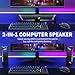Computer Speakers, 2 in 1 PC Speaker, Gaming Speakers for PC Computer Laptop Desktop Monitor, RGB Speakers with Touch Sensitive Lighting, USB Powered 3.5mm Aux（Package Only Two Speaker, No Soundbar）