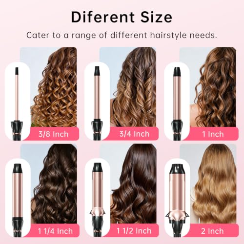 Image of Hahahope 3 /4 Inch Curling Wand for Long Hair, Long Barrel Ceramic Hair Curler for Beach Waves, Dual Voltage with 30s Fast Heating & 2 Temp Settings, 360 Swivel Cord