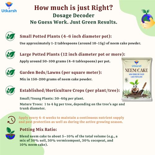 Image of Utkarsh Neem Cake Powder for Plants, Organic Neem Khali Fertilizer for Home Garden, Manure for Flowers, Vegetables & Lawn, Pest Repellent (5 Kg; Pack of 1)