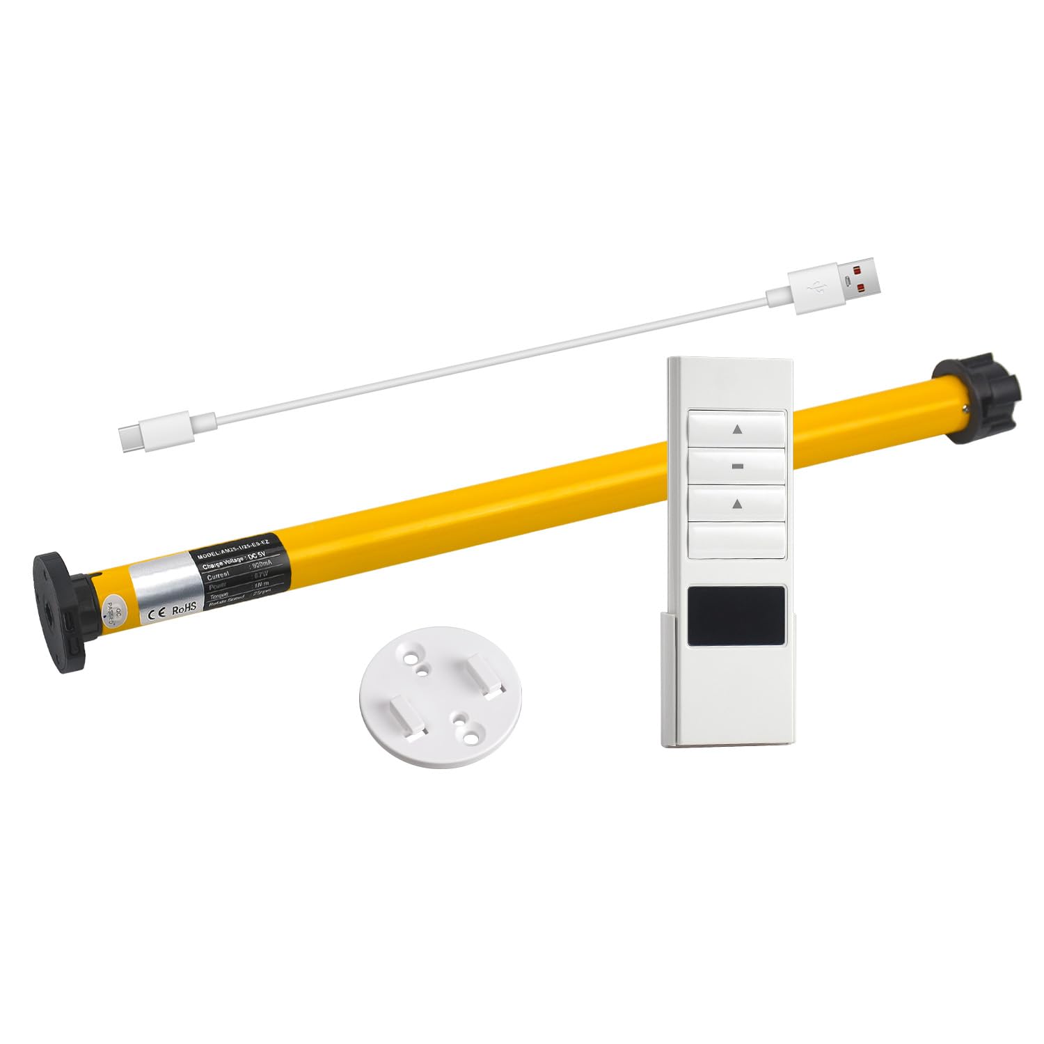 AM25 Zigbee Smart Roller Blind Motor, Battery Motorized Shades Motor with Solar Panel, Compatible with 1.5in/38mm Blind Tube, Works with Alexa, App & Voice Control, for Roller Blinds & Shades