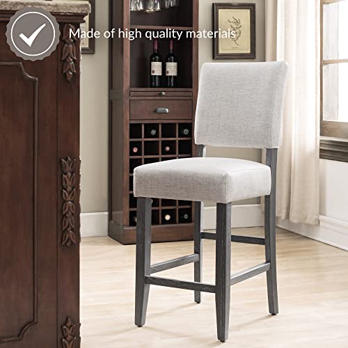 Leick Upholstered Back Counter Height Barstool (Set Of 2), Grey #TOP1