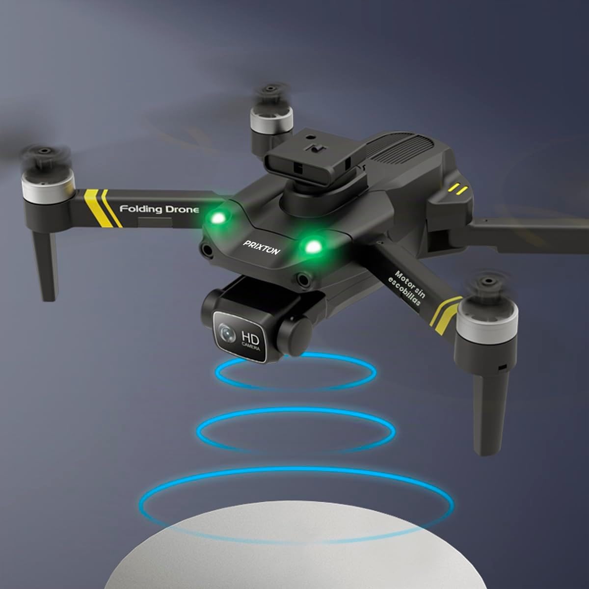 PRIXTON Drone Alpha Pro, Cámara, WiFi, Sensor Anticolisión Multidireccional, Estabilizador óptico