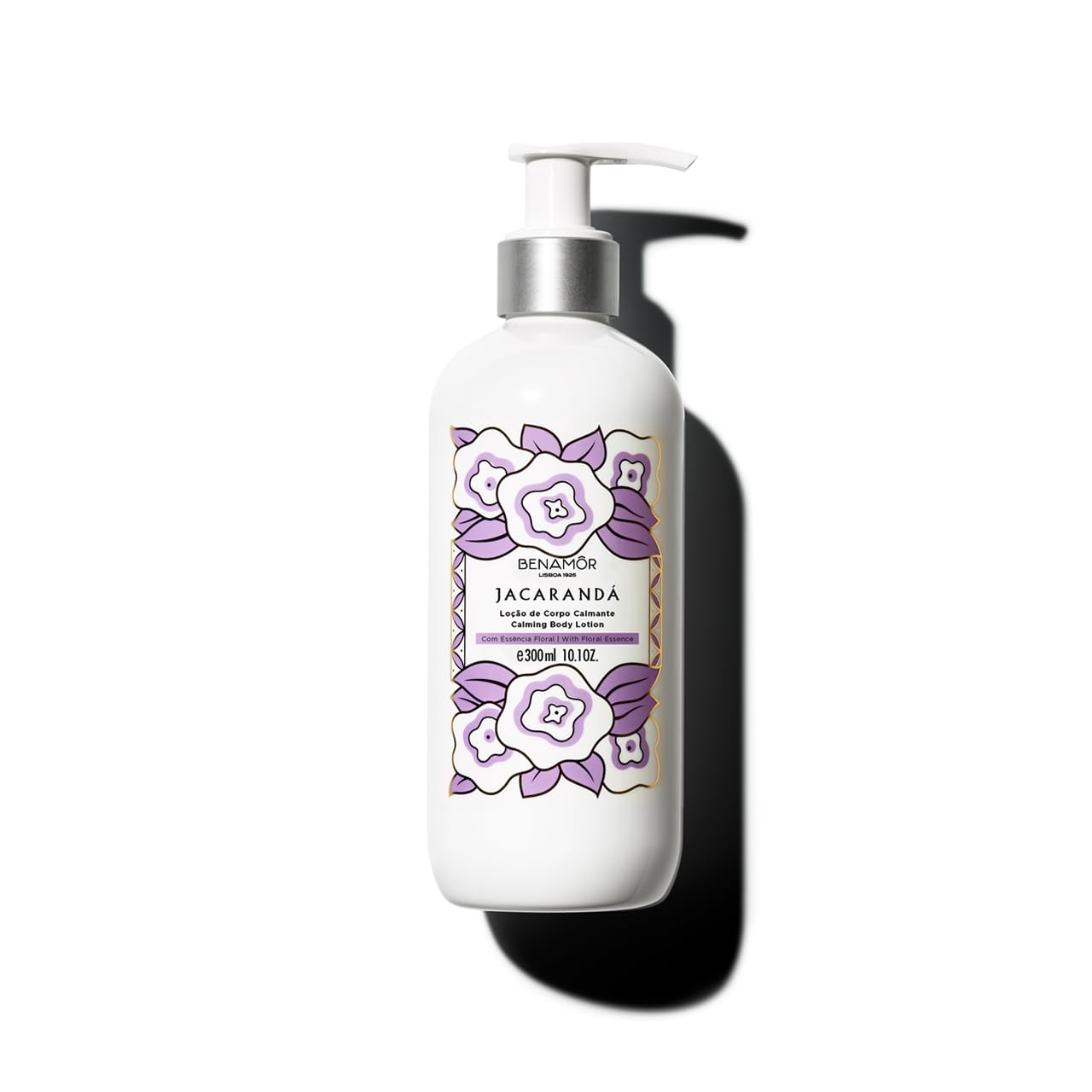 Benamôr – Jacarandà Body Liquid Lotion – kojący, wygładzający balsam do ciała z ekologicznym aloesem i olejem rycynowym – kwiatowy zapach, balsam do ciała bez parabenów – dozownik 300 ml