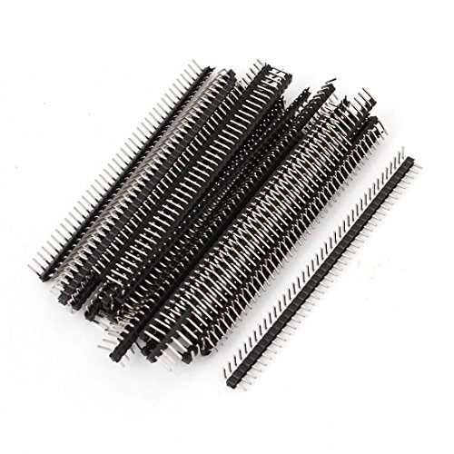 Aexit 30pcs 40 Audio & Video Accessories Way Single Row Right Angle Pin Male Header Strip Connectors & Adapters 2mm Pitch