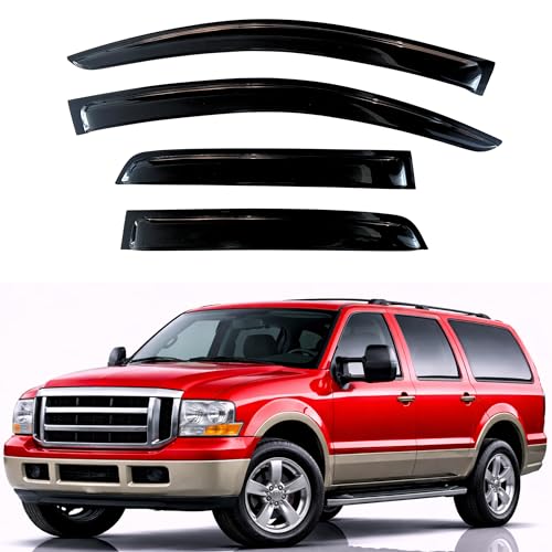 Image of KPY Rain Guards Fit for 2003-2005 Ford Excursion, Out-Channel Window Visors Vent Wind Deflectors 4PC, Car Accessories for 03-05 Excursion
