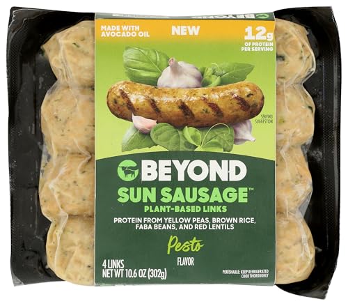 BEYOND MEAT Sun Sausage Plant-Based Links, Pesto Flavor - 4 Links, 10.6 Ounce