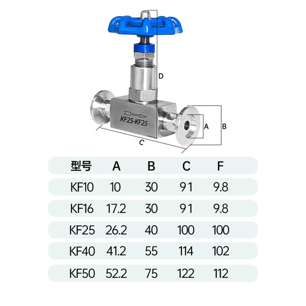 1 Vanne À Soupape À Vide KF en Acier Inoxydable, Vanne D'étranglement À Installation Rapide KF10 KF16 KF25 KF40 KF50, Vannes À Pointeau De Type Pince(KF40)