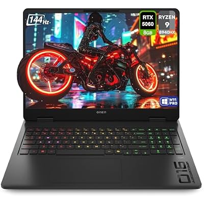 HP OMEN Gaming Laptop, AMD Ryzen 9-8940HX, 64 GB DDR5 RAM, 4 TB PCIe SSD, 16 2K (1920x1200) 144Hz Display, Nvidia G-Force RTX 5060, Backlit Keyboard, W11 Pro, Shadow Black