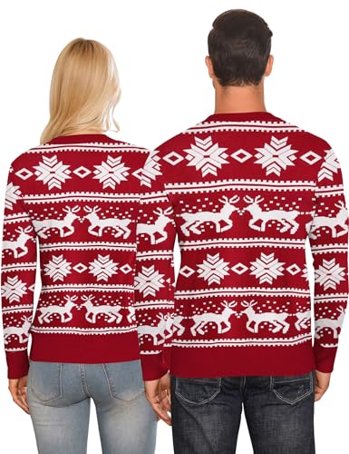 Matching Snowflake and Reindeer Fair Isle Christmas Sweater - Image 2