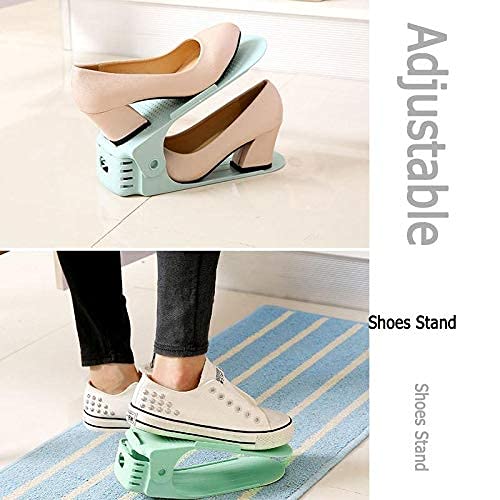 Envop Shoe Slots Organizer Space Saver Double Deck Shoe Rack Adjustable Shoe Slots for Closet Organization 3