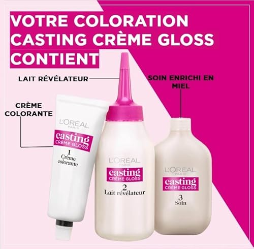 L'Oréal Paris Casting Crème Gloss Coloration Ton sur Ton pour Cheveux - Sans Ammoniaque - Chocolat Noir (323)