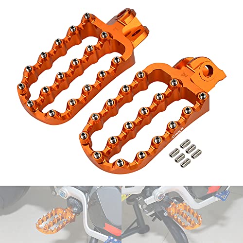 NICECNC Rally Style Motorcycle Foot Pegs Pedal Footsteps Compatible with KTM 690 Enduro/R SMC/R 2008-2023,950 990 1050 1090 1190 1290 Adventure/R/S/T,Forged from 6061 Billet Aluminum,Orange