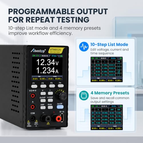 Image of DC Power Supply Variable, 80V 20A 500W Programmable Power Supply Multimeter