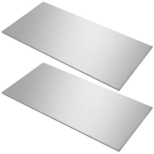 SEUNMUK 2 PCS 6 x 12 Inches Aluminum Sheet, 1/4 Inch Thickness Aluminum Plate 6061-T6 Tooling Flat Sheet with Protective Film