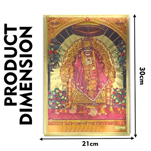 Image of ADA Handicraft Aluminum Plated Wood Photo Frame (35 x 26 x 1 cm, Multicolour) - Handmade Hindu God & Goddess Wall Frame for Pooja Room & Home Decor