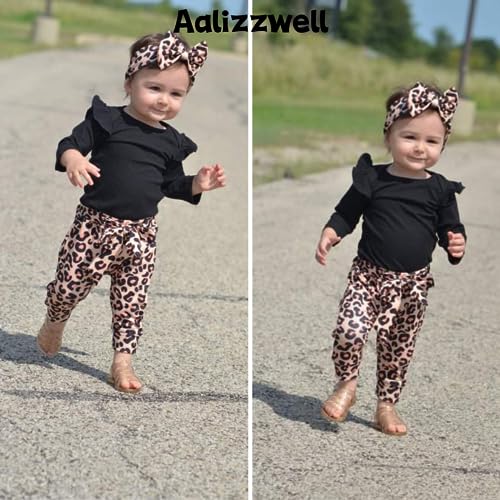 Aalizzwell Preemie Newborn Infant Baby Girls Clothes Ribbed Romper Bodysuit Pants Set Fall Winter Outfits3
