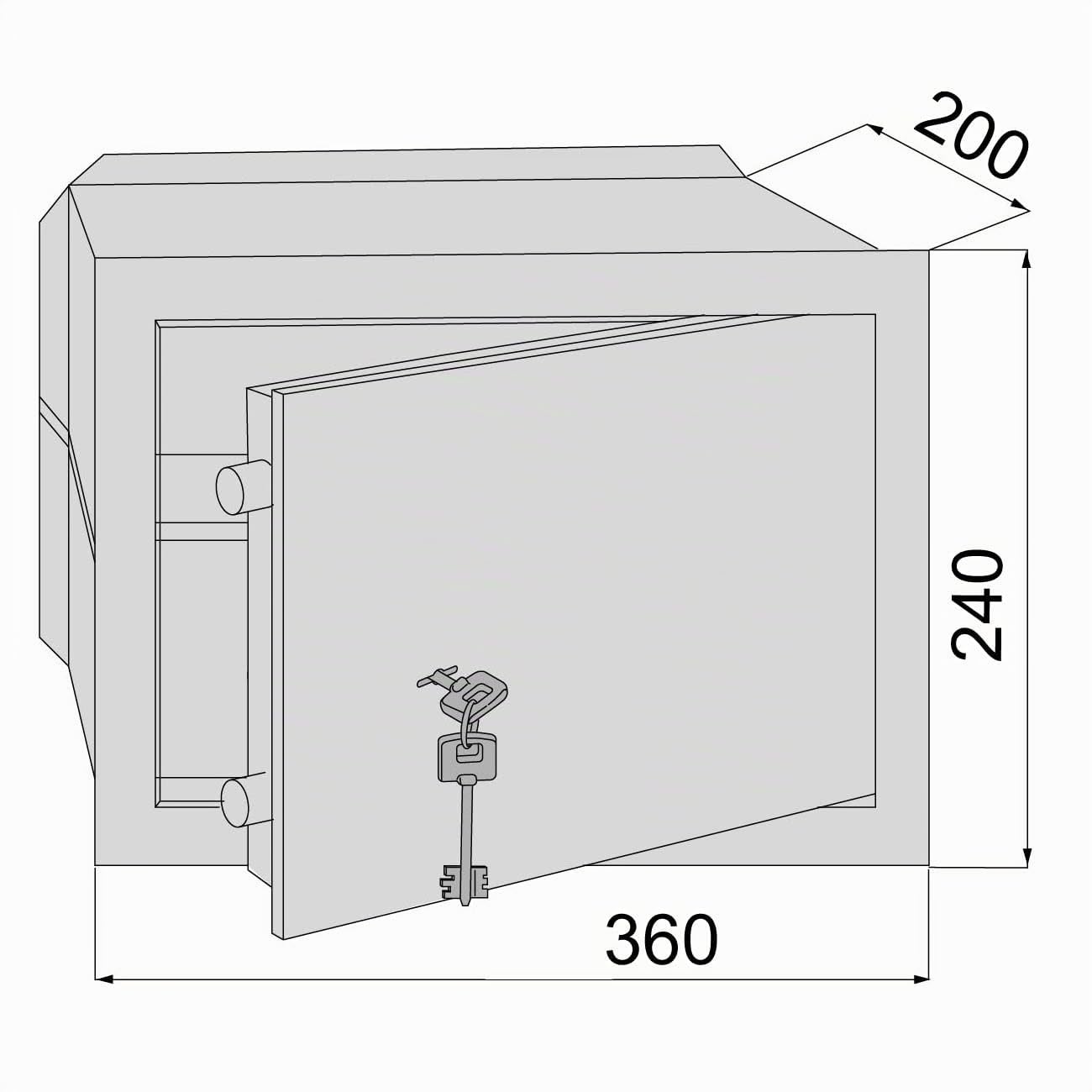 CISA 182010310, Cassaforte a Muro, con Chiave, C Key S, L36 x H24 x P20