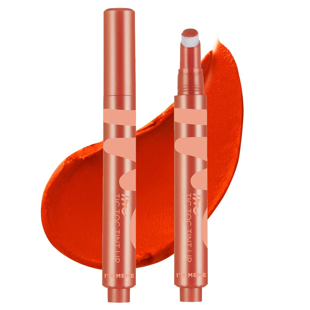 I'M MEME I'M Tictoc Tint Lip Cashmere | Soft Matte Finish Lipstick | 012 Orange Blush Blouson | K-Beauty | Vegan