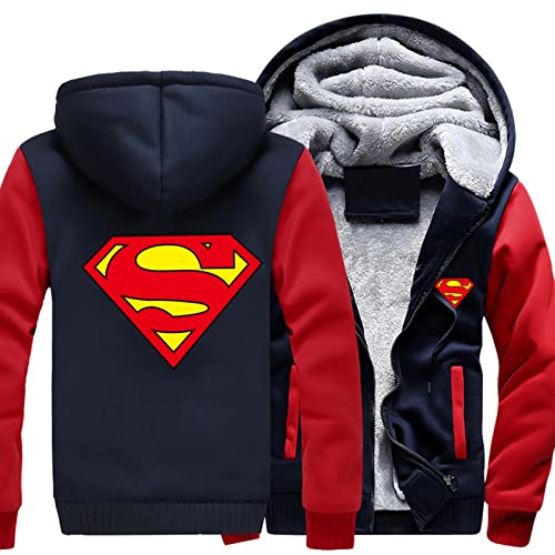 Sudaderas con Cremallera para Hombre Sudaderas para Superman Chaquetas con Capucha de Lana con...